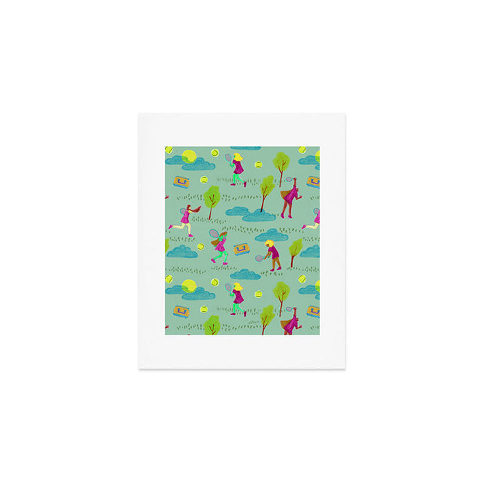 Let's Play Tennis in Soft Green Art Print Gallery Image 1
