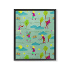 Let's Play Tennis in Soft Green Framed Canvas Print Gallery Image 6