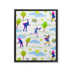 Let's Play Tennis in White & Blue Framed Canvas Print Gallery Image 6