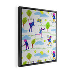 Let's Play Tennis in White & Blue Framed Canvas Print Gallery Image 2