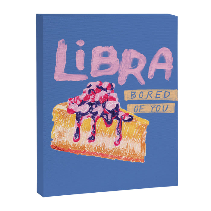 Libra Sign in Warm Blue | Zodiac Series Canvas Print Gallery Image 1