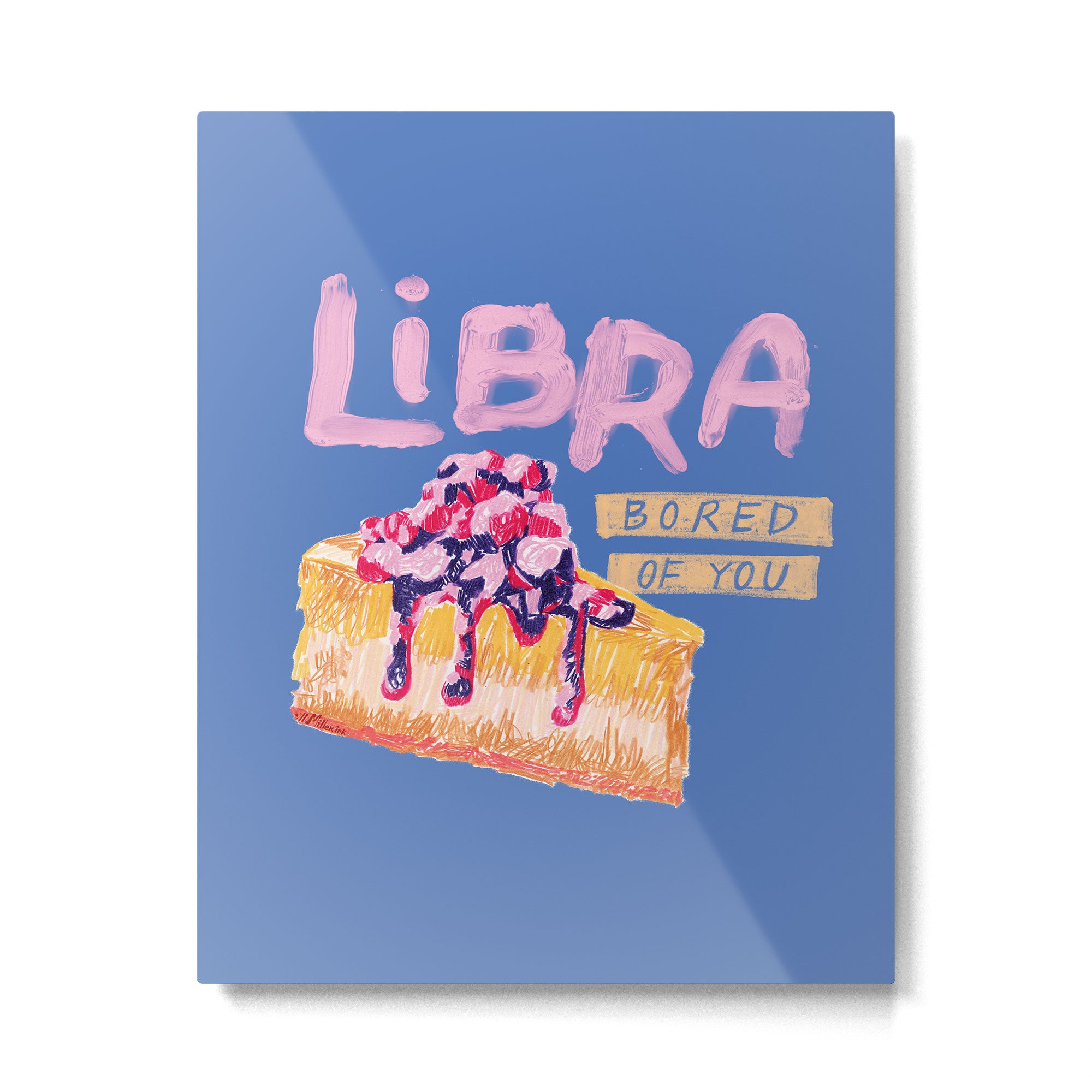 Libra Sign in Warm Blue | Zodiac Series Metal Print Gallery Image 6