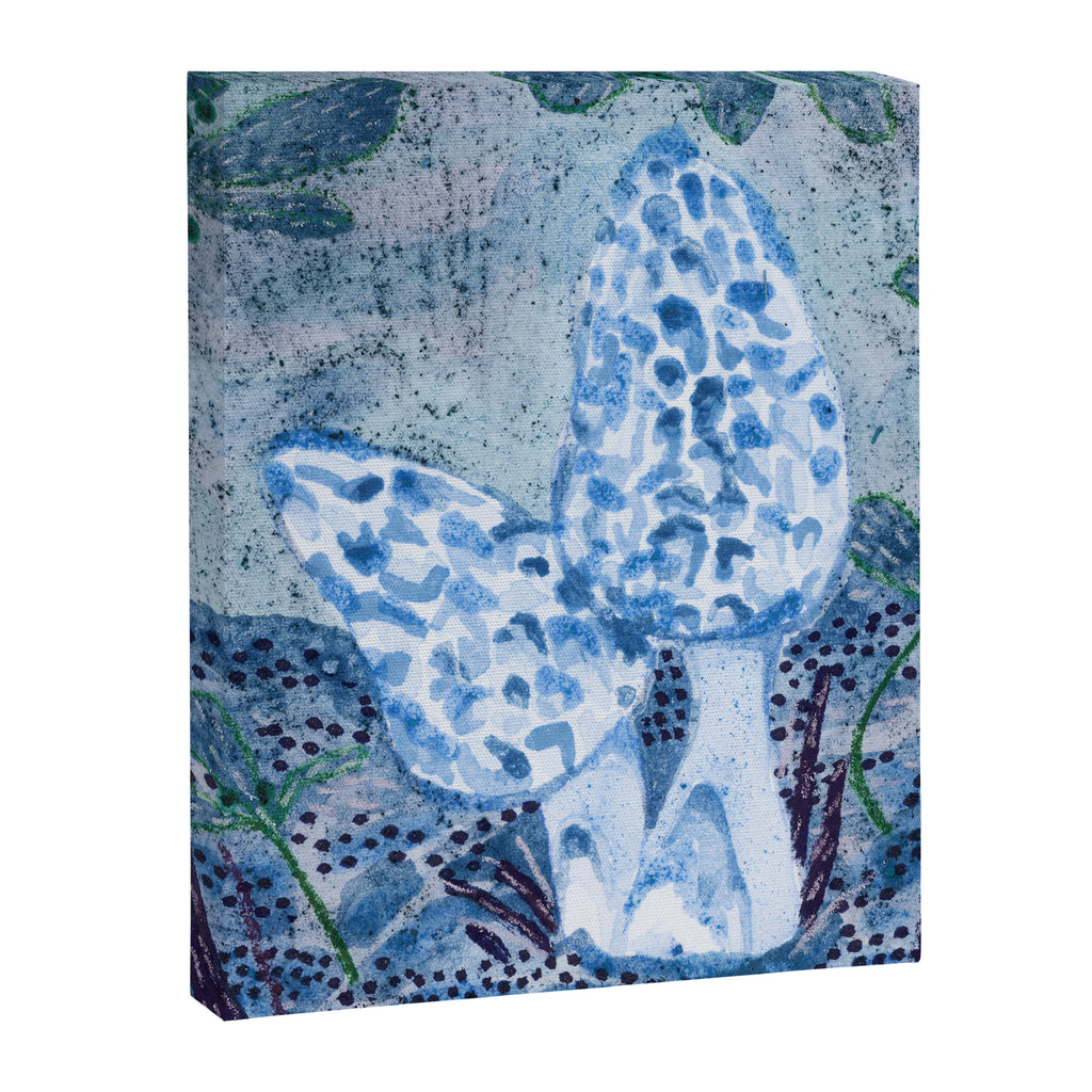 Little Morel Mushrooms in Blue Night Canvas Print Gallery Image 6