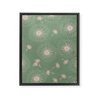 Make A Wish Dandelion Pattern in Sage Green & Peach Framed Canvas Print Gallery Image 6