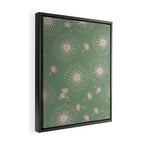 Make A Wish Dandelion Pattern in Sage Green & Peach Framed Canvas Print Gallery Image 2