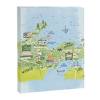 Map of Northern Michigan - Pasty Tour in Blue Canvas Print Gallery Image 6