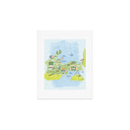 Map of Northern Michigan - Pasty Tour in Blue Art Print Gallery Image 1