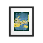 Map of Northern Michigan - Pasty Tour in Emerald Framed Art Print Gallery Image 5
