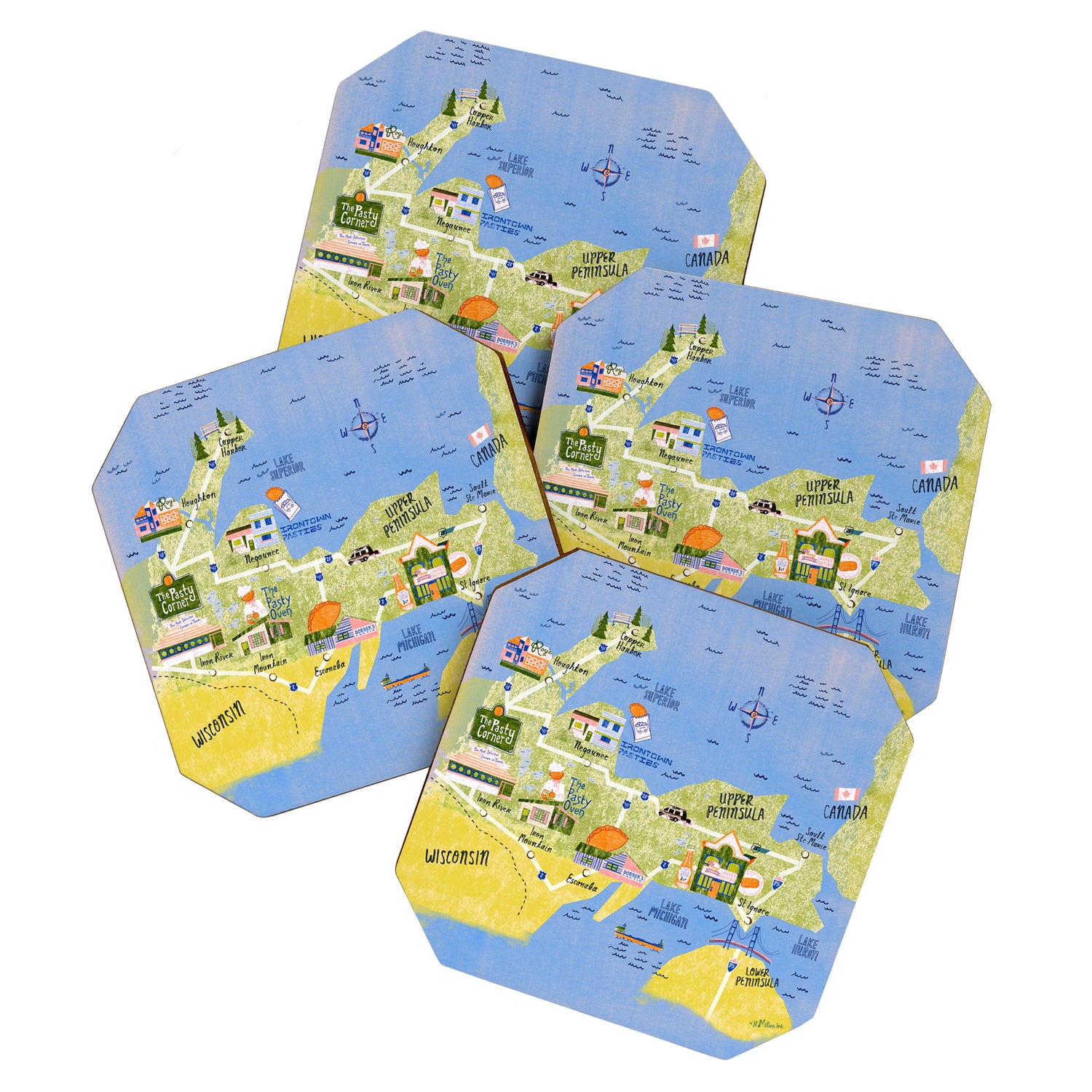 Map of Northern Michigan - Pasty Tour in Peach Coaster Gallery Image 1