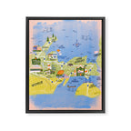 Map of Northern Michigan - Pasty Tour in Peach Framed Canvas Print Gallery Image 6
