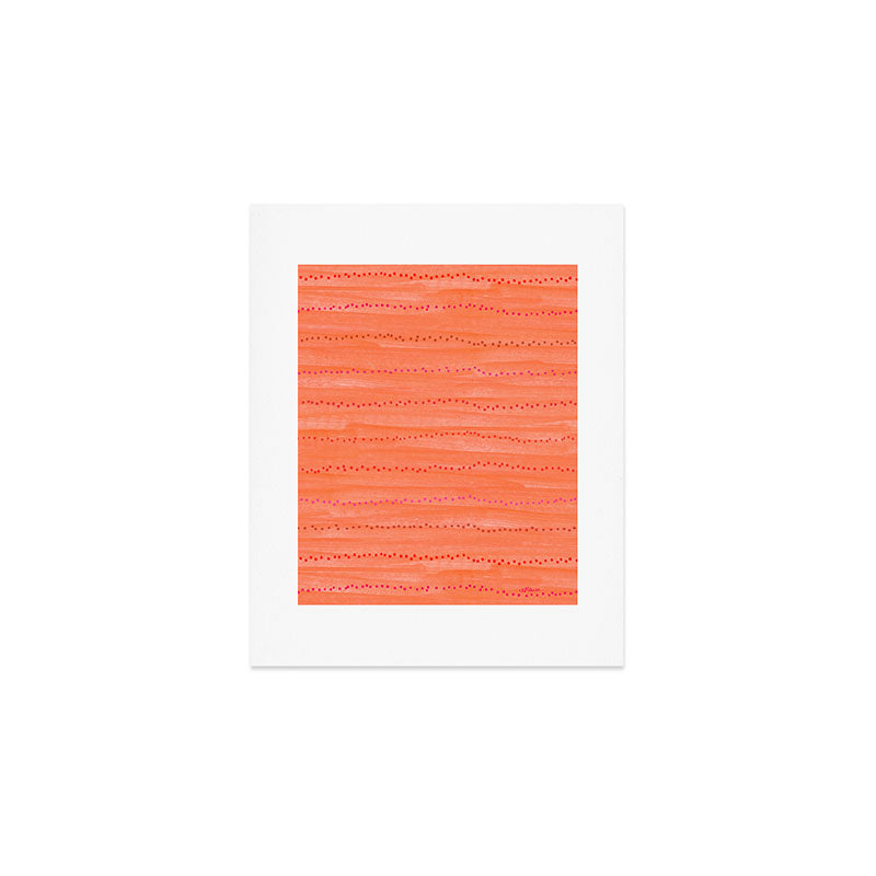Minimal Doodle Dots in Chili Red Art Print Gallery Image 1