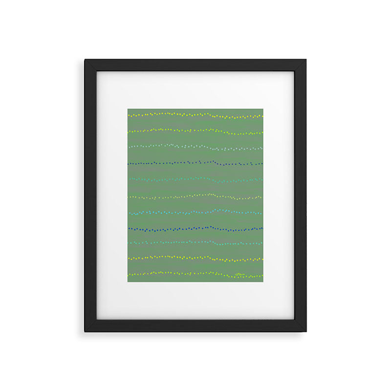 Minimal Doodle Dots in Sage Green Framed Art Print Gallery Image 5