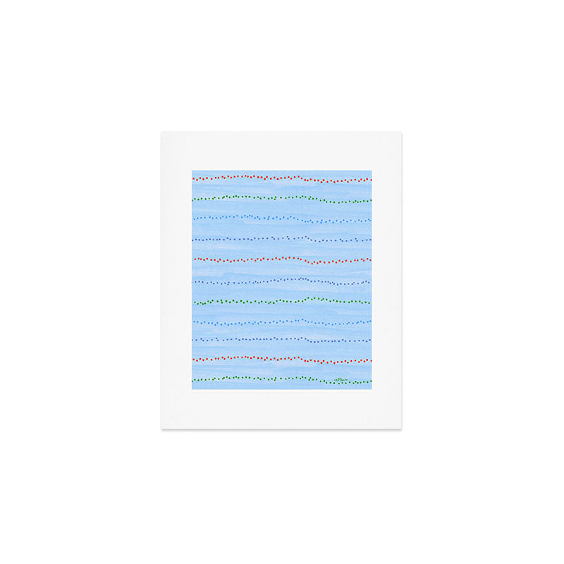 Minimal Doodle Dots in Sky Blue Art Print Gallery Image 1
