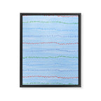 Minimal Doodle Dots in Sky Blue Framed Canvas Print Gallery Image 6