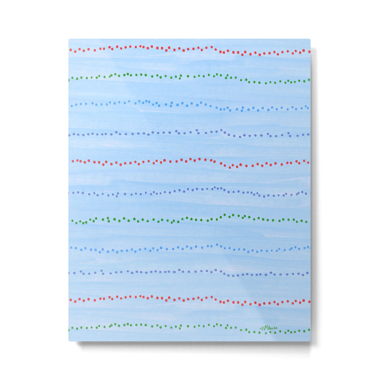 Minimal Doodle Dots in Sky Blue Metal Print Gallery Image 4