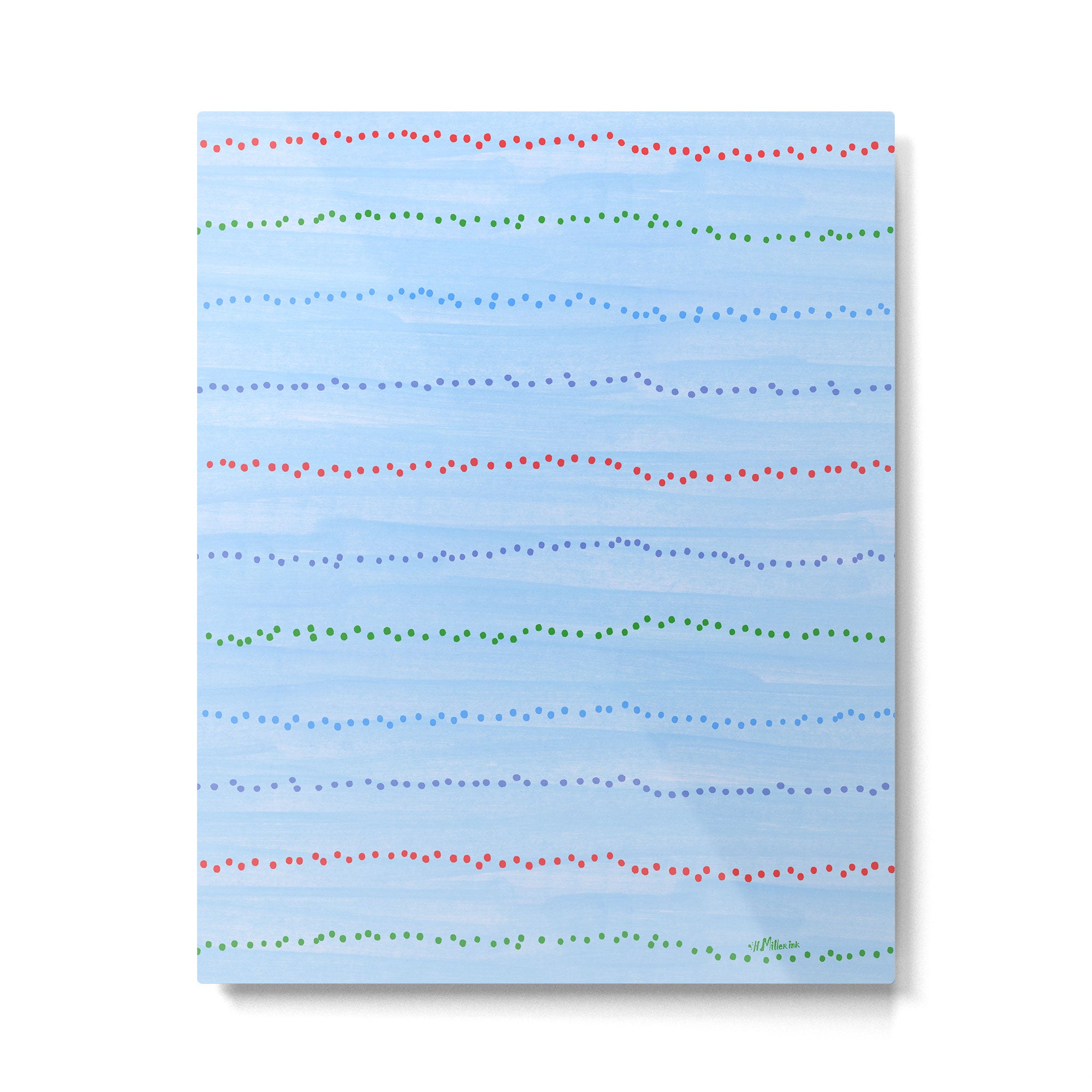 Minimal Doodle Dots in Sky Blue Metal Print Gallery Image 4