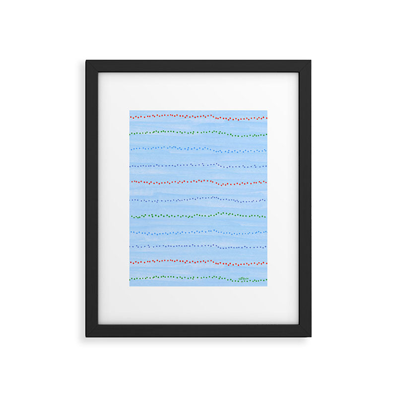 Minimal Doodle Dots in Sky Blue Framed Art Print Gallery Image 5