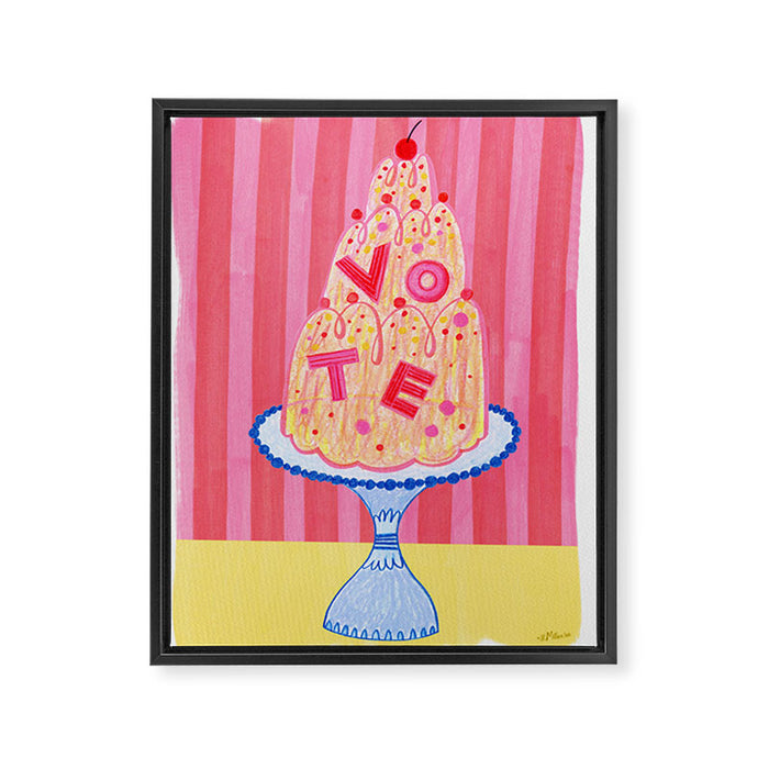 Mold the Future & Vote in Cherry Red Framed Canvas Print Gallery Image 1