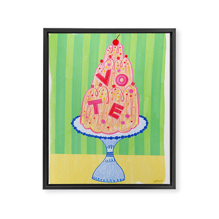 Mold the Future & Vote in Lime Green Framed Canvas Print Gallery Image 1