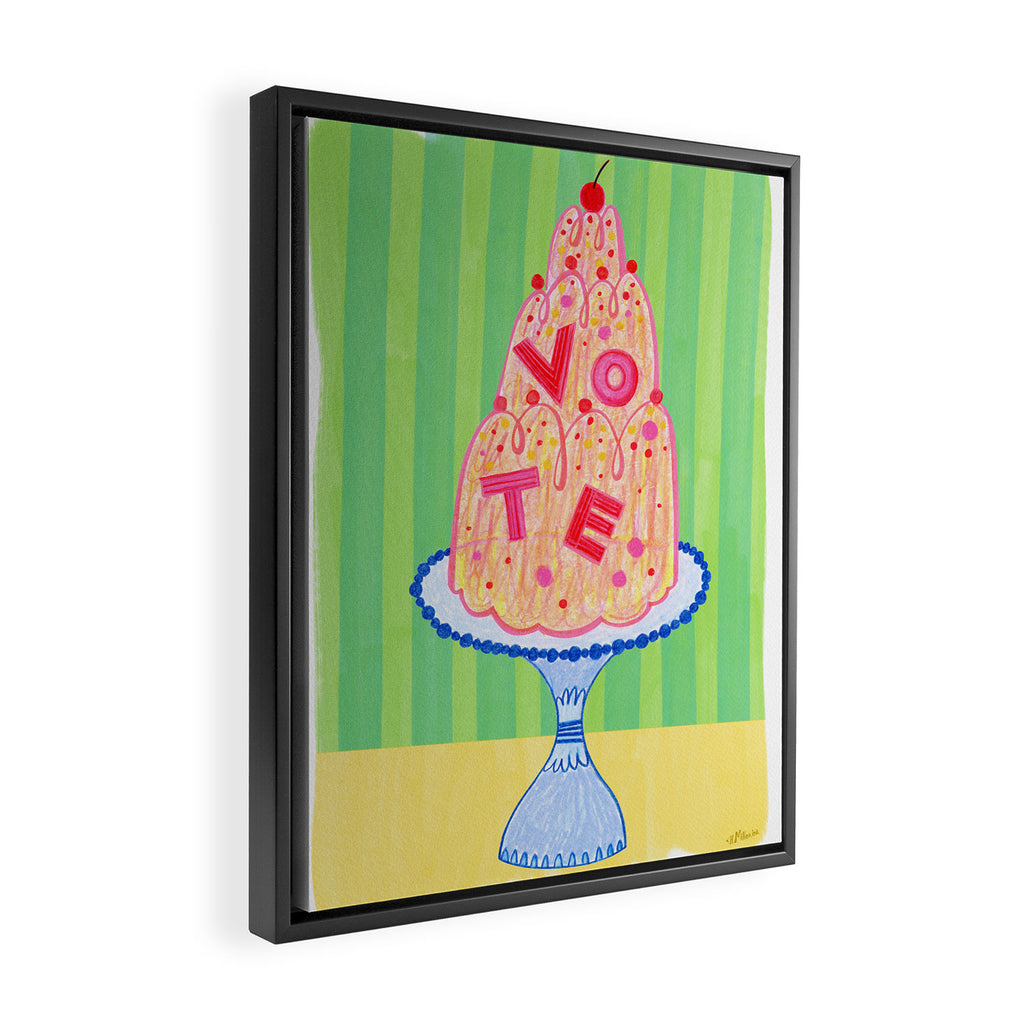 Mold the Future & Vote in Lime Green Framed Canvas Print Gallery Image 2