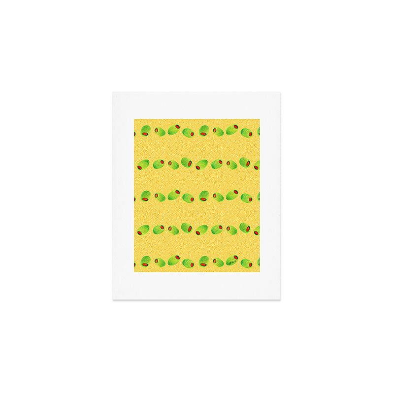 Olive Snack in Green & Yellow Art Print Gallery Image 1