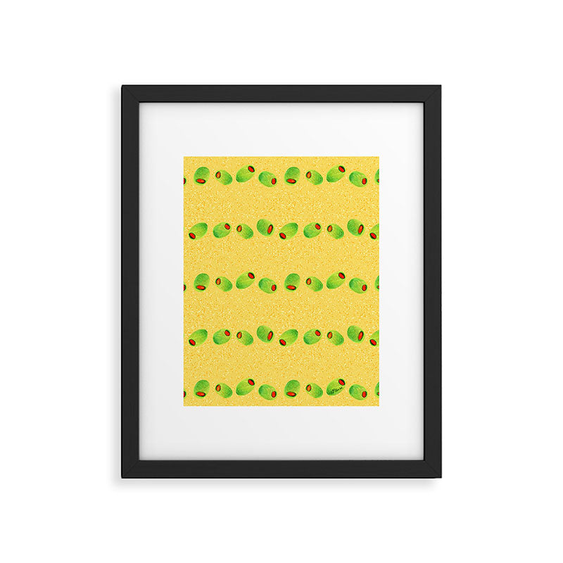 Olive Snack in Green & Yellow Framed Art Print Gallery Image 5