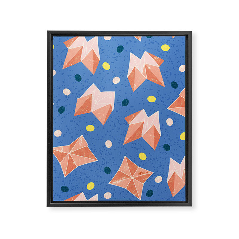 Origami Fortune Teller in Lavender & Pastel Pink Framed Canvas Print Gallery Image 6