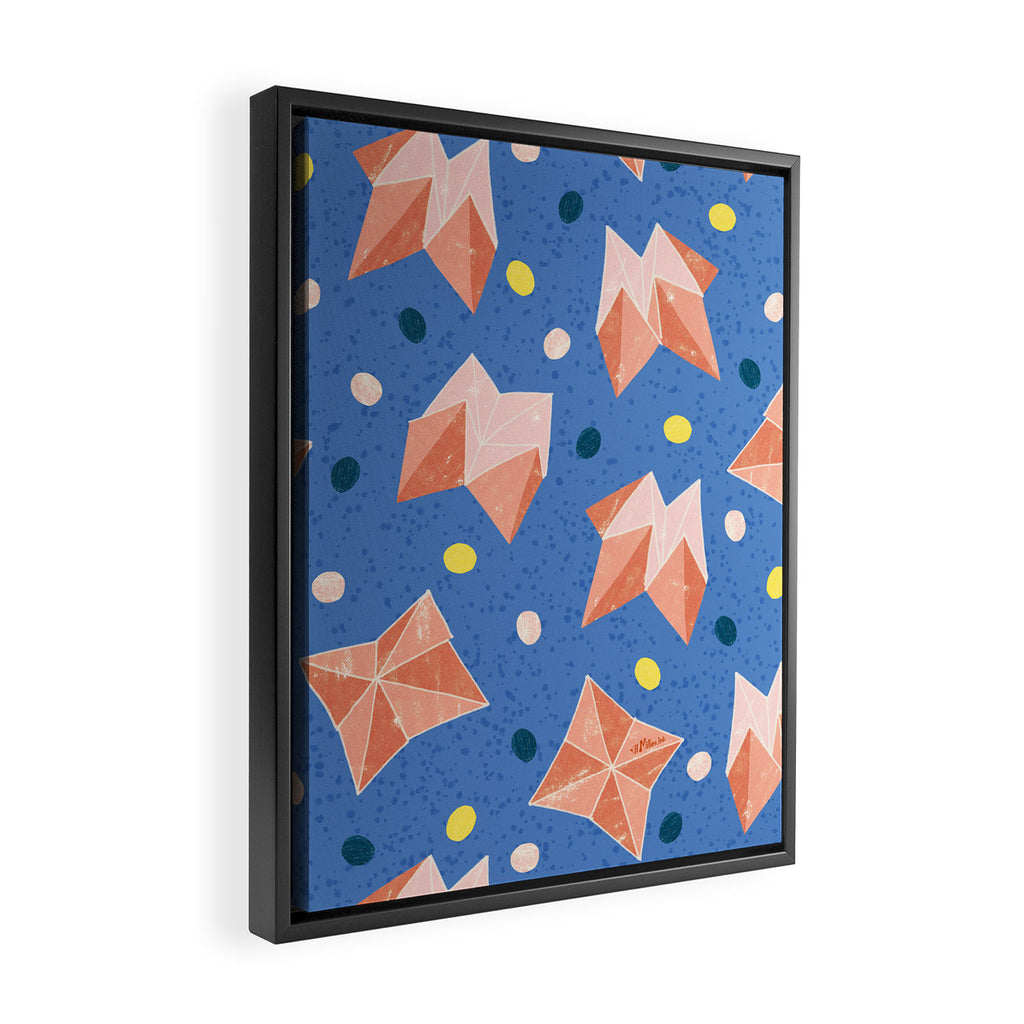 Origami Fortune Teller in Lavender & Pastel Pink Framed Canvas Print Gallery Image 2
