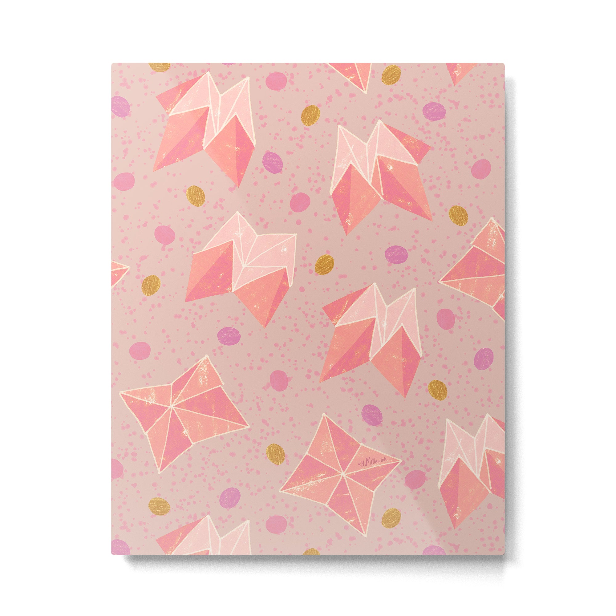 Origami Fortune Teller in Pastel Pink Metal Print Gallery Image 4