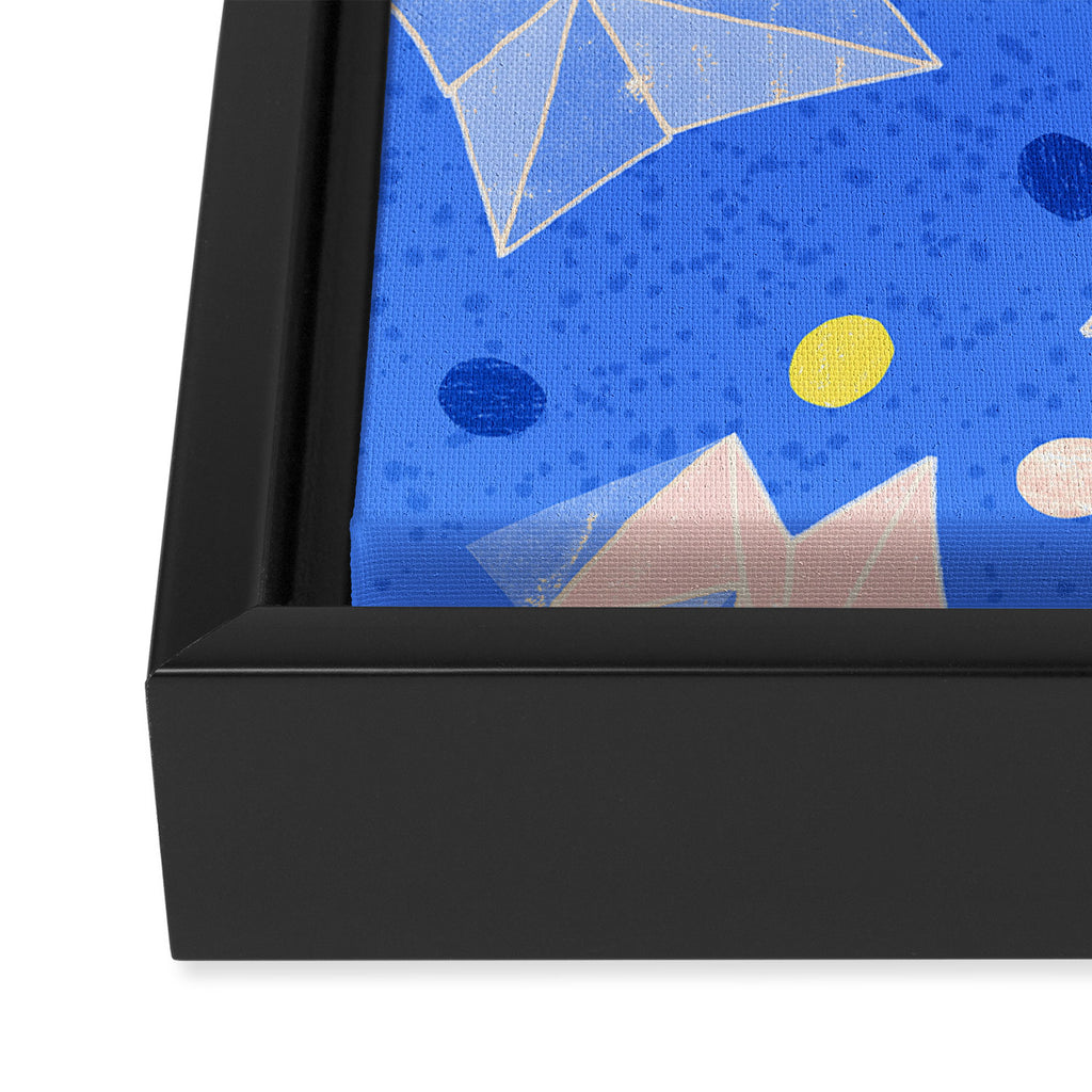 Origami Fortune Teller in Sky Blue & Peach Framed Canvas Print Gallery Image 3