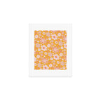 Pop Art Stripe Flowers in Retro Tangerine Art Print Gallery Image 1