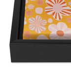Pop Art Stripe Flowers in Retro Tangerine Framed Canvas Print Gallery Image 3