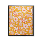 Pop Art Stripe Flowers in Retro Tangerine Framed Canvas Print Gallery Image 6