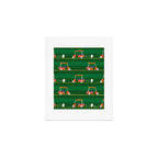 Retro Golf Cart Rides in Emerald Green & Orange Art Print Gallery Image 1