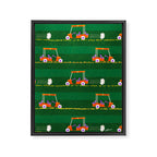 Retro Golf Cart Rides in Emerald Green & Orange Framed Canvas Print Gallery Image 6