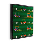 Retro Golf Cart Rides in Emerald Green & Orange Framed Canvas Print Gallery Image 2