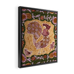 Rooster Painting in Forest Green - Folk Art Style Framed Canvas Print Gallery Image 2