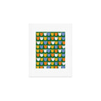 Rows of Tulips in Bloom in Forest Green & Orange Art Print Gallery Image 1
