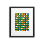 Rows of Tulips in Bloom in Forest Green & Orange Framed Art Print Gallery Image 5
