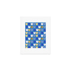 Rows of Tulips in Bloom in Navy Blue & Gold Metallic Art Print Gallery Image 1