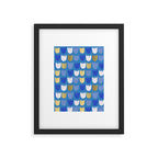Rows of Tulips in Bloom in Navy Blue & Gold Metallic Framed Art Print Gallery Image 5