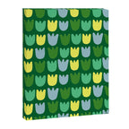 Rows of Tulips in Bloom in Sage & Chartreuse Canvas Print Gallery Image 6