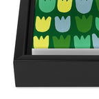 Rows of Tulips in Bloom in Sage & Chartreuse Framed Canvas Print Gallery Image 3