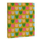 Rows of Tulips in Bloom in Yellow Ochre & Peach Canvas Print Gallery Image 6