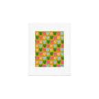 Rows of Tulips in Bloom in Yellow Ochre & Peach Art Print Gallery Image 1
