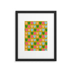 Rows of Tulips in Bloom in Yellow Ochre & Peach Framed Art Print Gallery Image 5