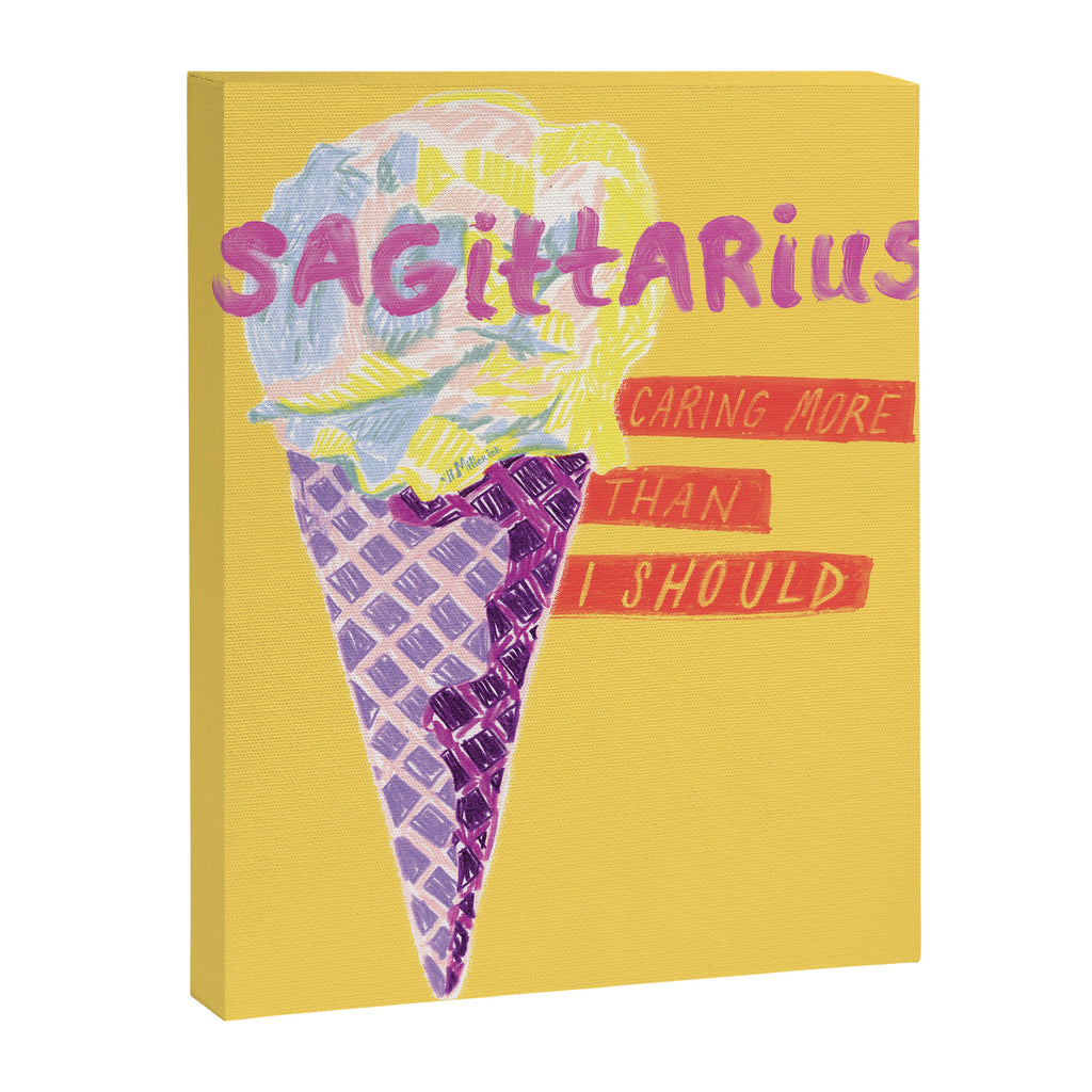 Sagittarius Cares in Sunshine Yellow | Zodiac Series  Canvas Print Gallery Image 6