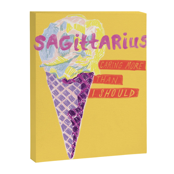 Sagittarius Cares in Sunshine Yellow | Zodiac Series  Canvas Print Gallery Image 1