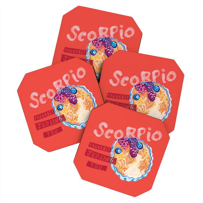 Scorpio Mood in Tomato Red | Zodiac Series Coaster Gallery Image 1