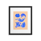 Sleepy Cozy Kitty Cats in Blue & Pink Framed Art Print Gallery Image 4